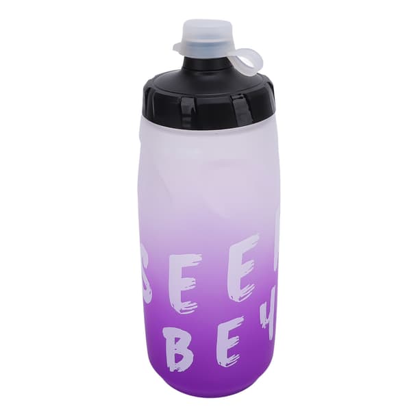 Cykelvattenflaska 650ml PP5 Läcksäker Klämflaska med Dammtät Silikonkork, Gradient Vit/Lila