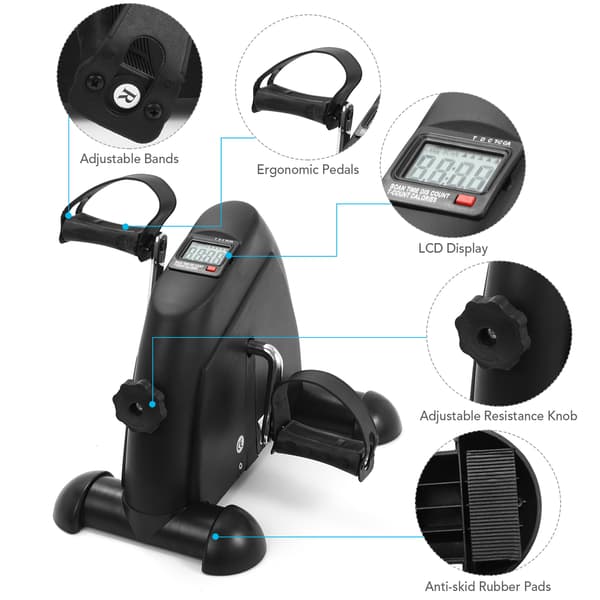 Minipedalstepper för inomhusbruk med LCD-display och justerbart motstånd för hem och kontor
