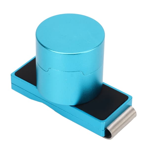Magnetisk biljardkrittsholder, aluminiumslegering med fast klips, bærbart snookertilbehør, blå