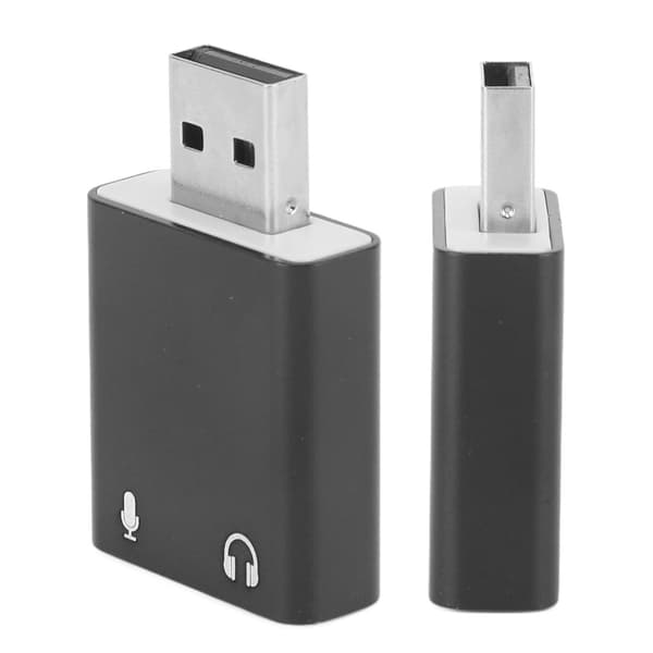 Eksternt USB 7.1-kanals stereolydkort med USB til 3,5 mm headset-jackadapter - Sort