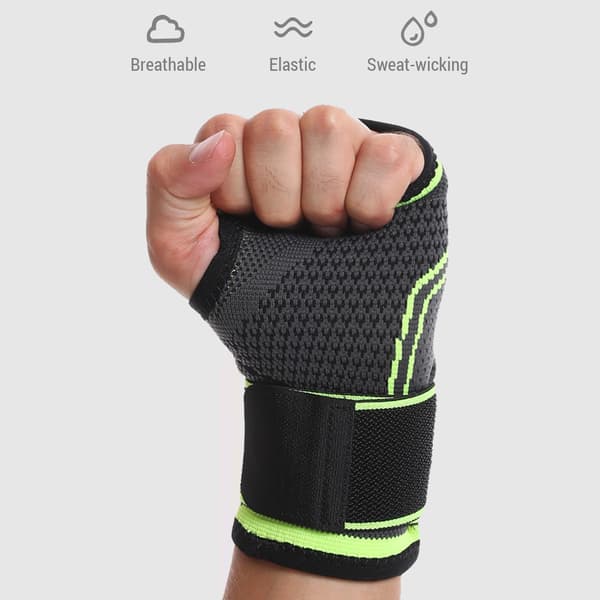 Armband med tryckrem för sportskydd och justerbart stickat stöd