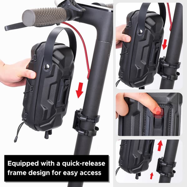 Vandtæt cykel- og løbehjulstaske med quick release, stor kapacitet