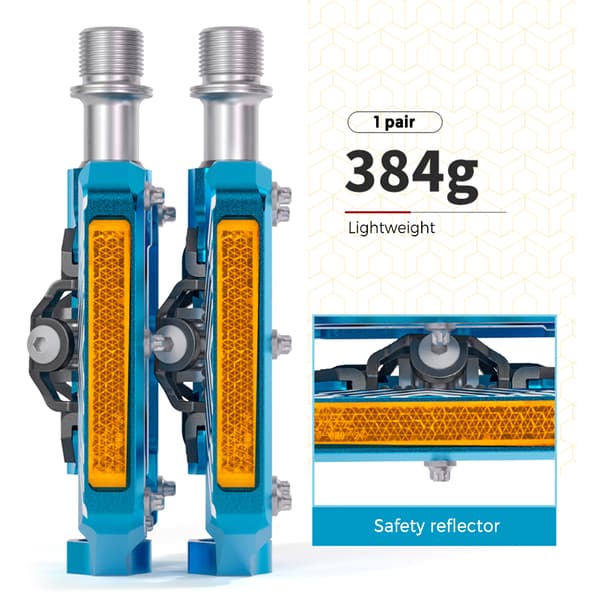 Letvægts aluminium mountainbike-pedaler med refleks til SPD