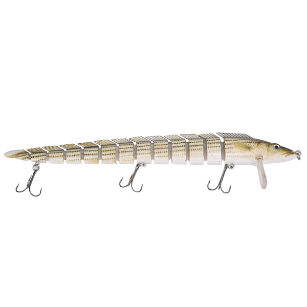 Fiskesluk Hard Swimbait Crankbait med diskantkrok, flere segmenter (B)