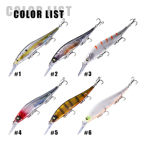 Minnow-drag för basfisk med trekrok, medeldjup, jerkbait, 13.5cm, 14.7g