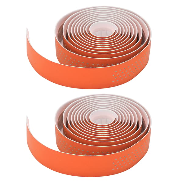 Skridsikker PU+EVA racercykel styrbånd med orange endepropper.
