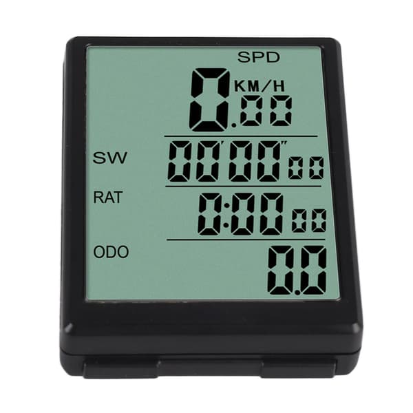Trådløs cykelcomputer med speedometer, vandafvisende, 3 tommer LCD-skærm og baggrundsbelysning