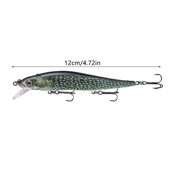 Sjunkande Minnow-drag med 3D-ögon och kroppsdetaljer, 12 cm, 13,3 g, för abborrfiske