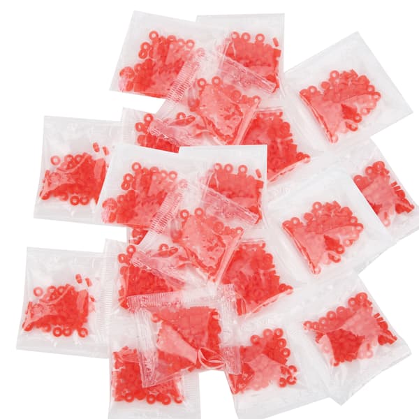 100 elastiske gummiposer for fiskesluk, terminalutstyr 3x1mm rød