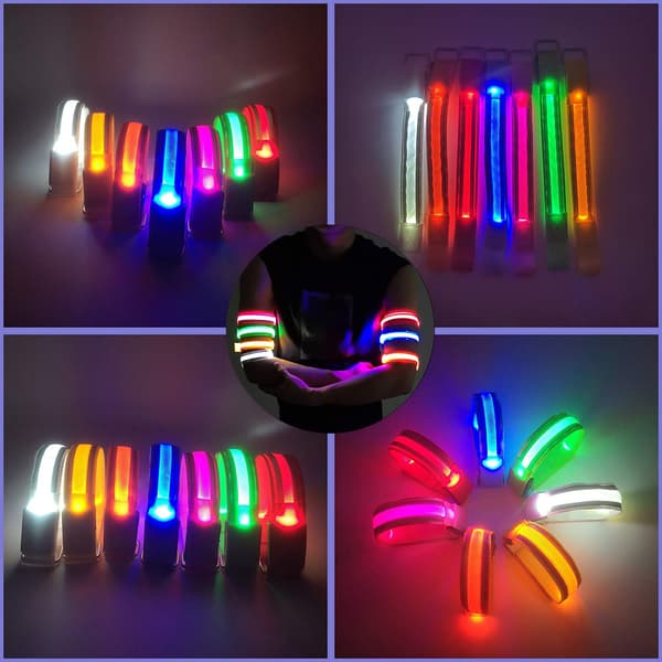 2 stk oppladbare USB reflekterende LED-armbånd for løping, sykling, nattsikkerhet