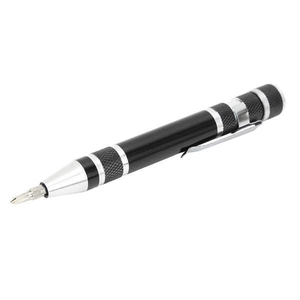 8-i-1 Lommeskruetrækker Mini Magnetisk Pen Multifunktionel til Tynde Skruer Sort