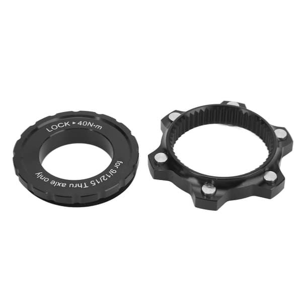 Center Lock Navadapter til 6-hullers skivebremser i aluminiumslegering med sort låsehætte
