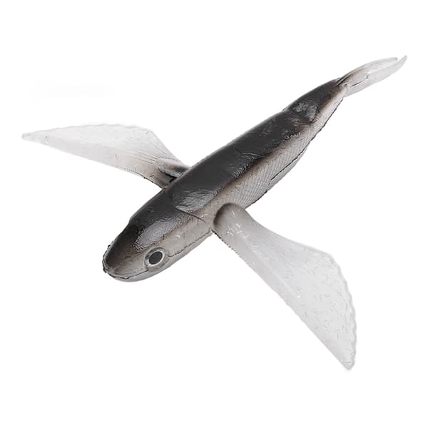 Kunstig flyvefiskelokke, blød silikone, til bådfiskeri i saltvand, sort
