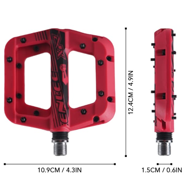 Lette sklisikre MTB sykkelpedaler, nylonfiber, 9/16 tommer plattform