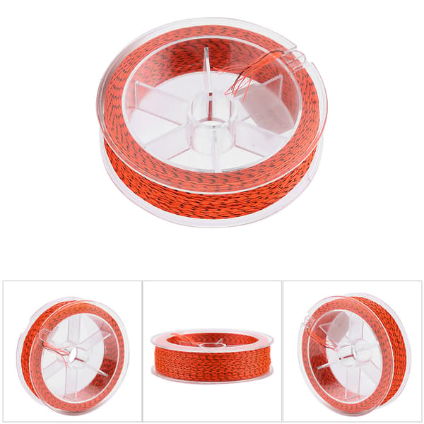 100M Nylon Fluefiskesnøre med koppforlengelse, svart og oransje, 20LB