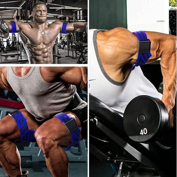 2 stk. elastiske blodrestriktionsbånd til bodybuilding, kvinder, mænd, træning, arme, 60 cm
