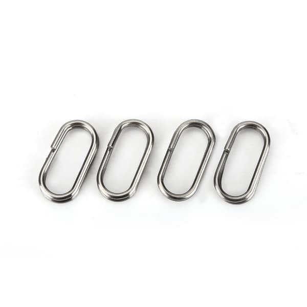 100 rustfri stål splitring fiskelokke-forbindere (10x19mm)
