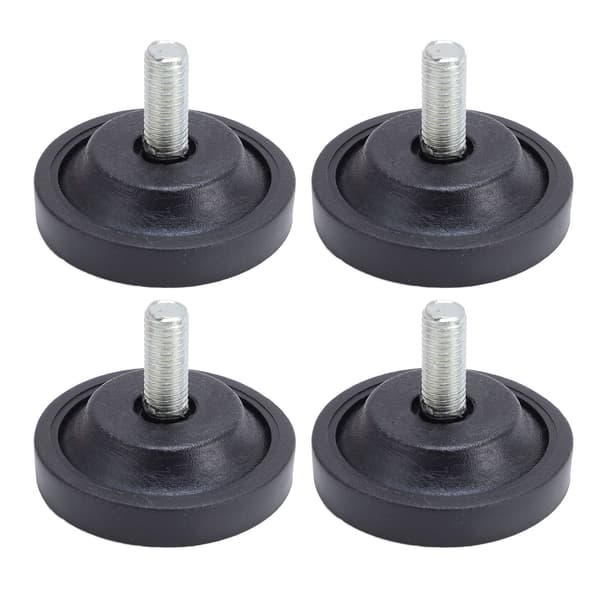 4 stk. justerbare gummifødder med M10 skrue til møbler, bord, stol, sofa, diameter 58 mm
