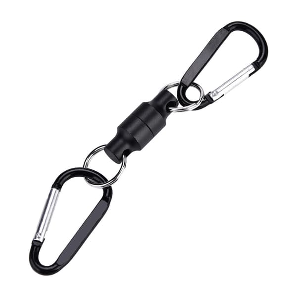Magnetisk fluefiskespænde med sidenetstøtte, dobbeltklips, sort, rustfrit stål, 3,5 kg