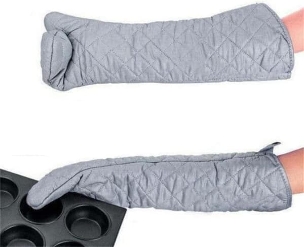 Varmeresistente køkkenhandsker, bomuldskøkkenhandsker, madlavningshandsker til høje temperaturer, grillhandsker 58,4 cm