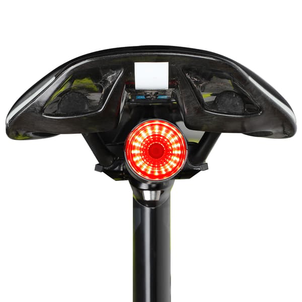 Sykkelbaklys med bremsesensor, IPX6 vanntett, oppladbar LED