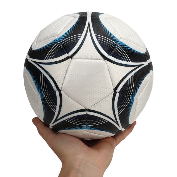 Fotboll storlek 5 för tonåringar och vuxna, dubbla lager PVC, rivtålig, träning, blå
