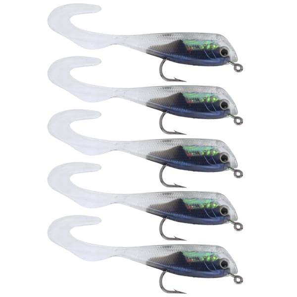 Isfiskedrag med krok #3, vintersimulering, mjukt silikondragbete, 7 cm