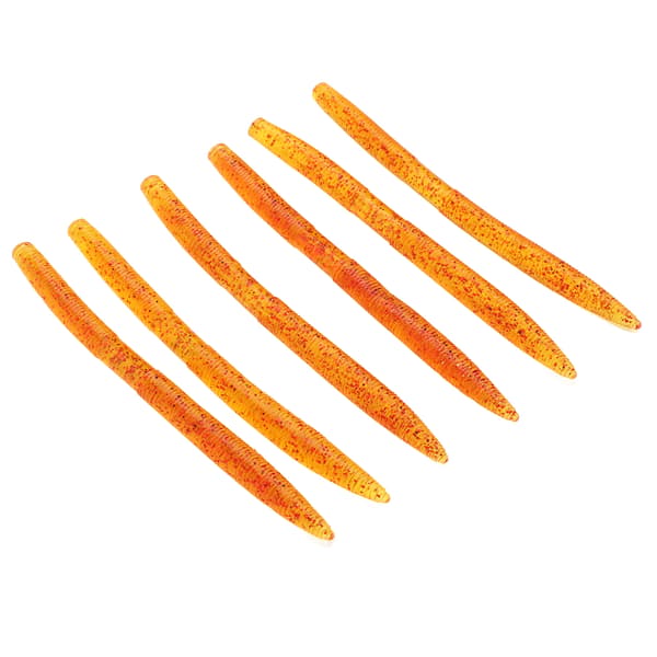 6 stk. kunstig nudelorm PVC maggot agn, bitebestandig, reflekterende blad