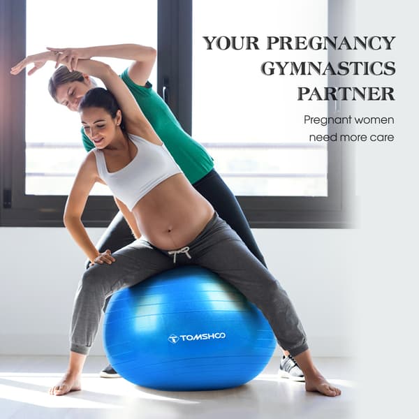Förtjockad yogaboll 45-75 cm med fotpump för pilates- och träningsövningar