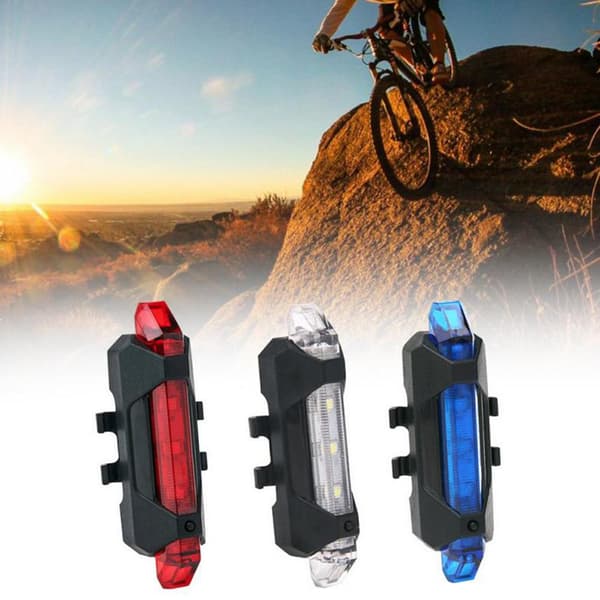 USB oppladbart sykkelbaklys, 4 moduser, vanntett, MTB sykkeltilbehør