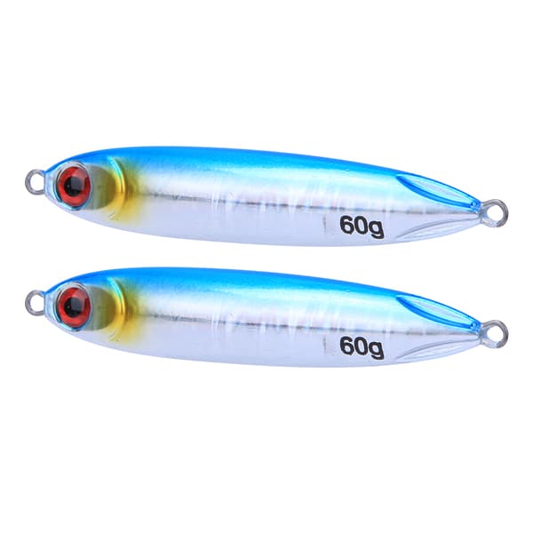 2 st simulerade fiskformade fiskedrag med levande simställning - blå
