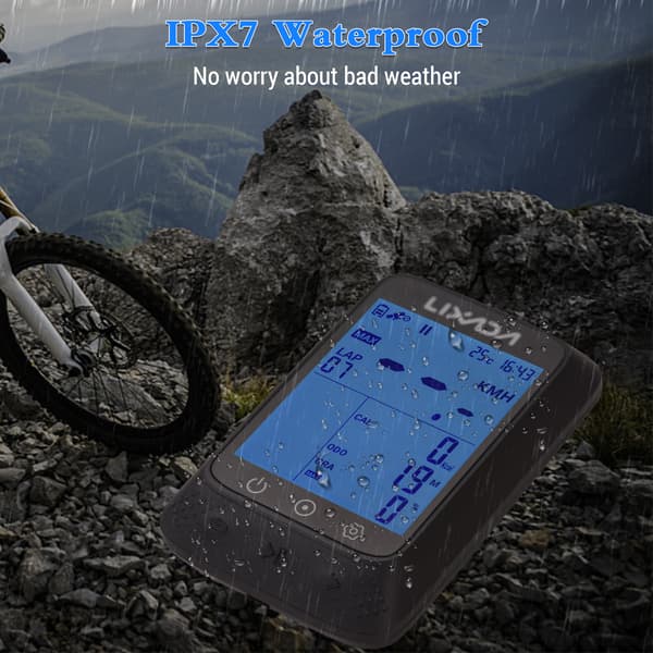 Trådløs IPX7 GPS Cykelcomputer med ANT+ Bluetooth Sensor, 2,3\" Skærm, Strava, 28 timers batterilevetid