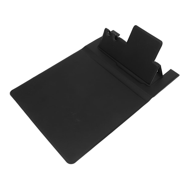 Svart USB-musematte med trådløs lading og sammenleggbart telefonstativ for PC, bærbar datamaskin og skrivebord
