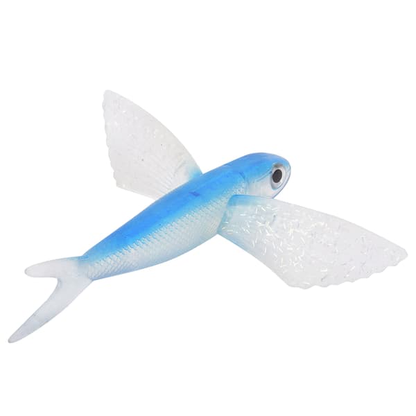 Konstgjort fiskedrag mjukt bete simulerad flugfisk 6,7 tum PVC med blå låda