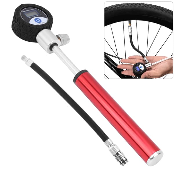 Bærbar 120PSI cykelluftpumpe med digitalt LCD-display og tryktilstande