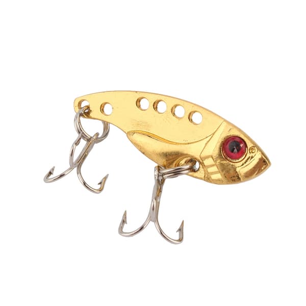 Fiskedrag med metalliska paljetter och 2 trekrokar för bas - 3.2g 3.5cm