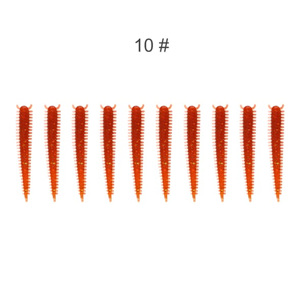 10 stk. bløde ormeformede elastiske fiskelokkemidler med fiskeduft - Fiskegrej