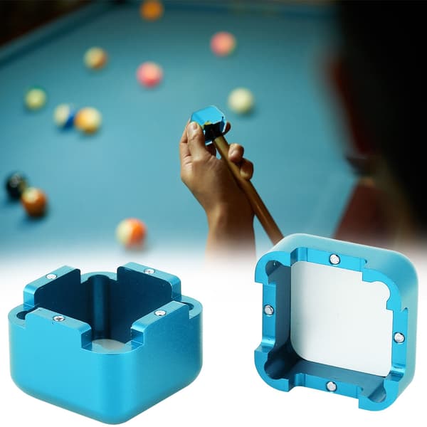 Bærbar aluminium billardkridtholder med magnet, mini, til snooker poolkø, blå