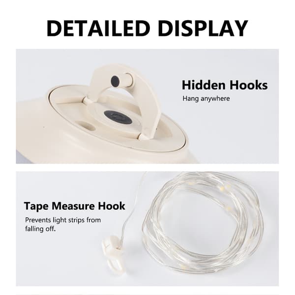 Bærbar 2-i-1 LED-campinglampe, vanntett lysstripe, 5 moduser for telt, hagedekorasjon