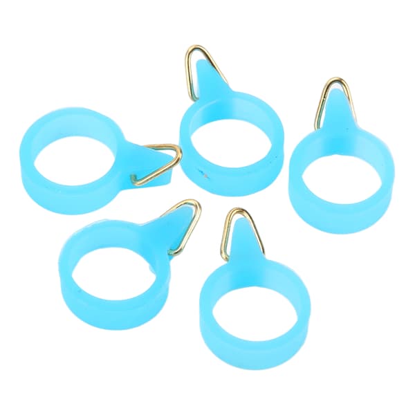 5 stk. fiskestangskrogsholder, gummi, rustfrit stål, sikker krog
