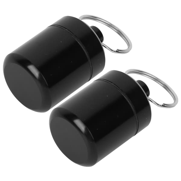 2 stk. mini vanntett medisinboks i aluminiumslegering med nøkkelring for oppbevaring