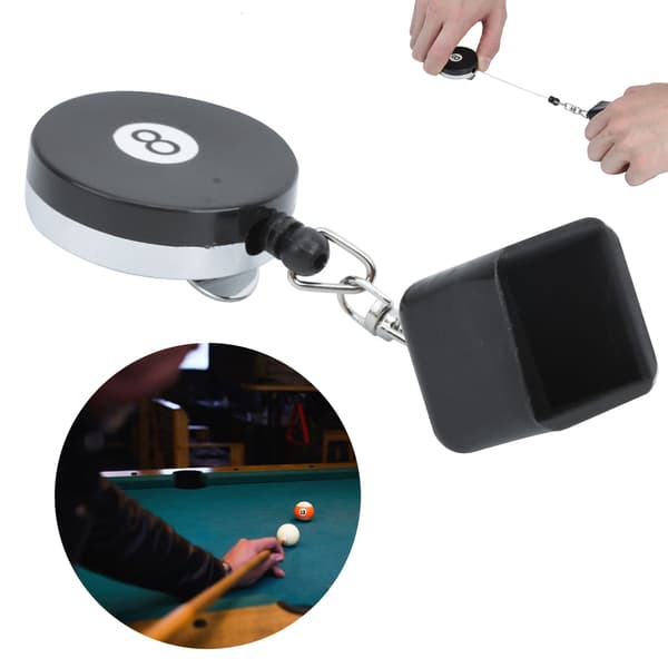 Billardkridtholder med teleskopisk bælteclips, tilbehør til snooker- og poolkøer