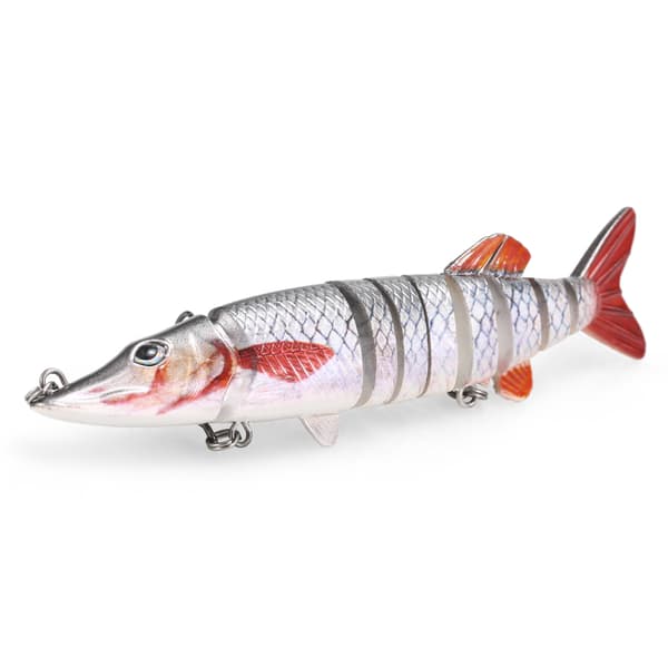 Konstgjort fiskedrag, 9 segment, 12,5 cm, 20 g, gäddrag med trekrokar