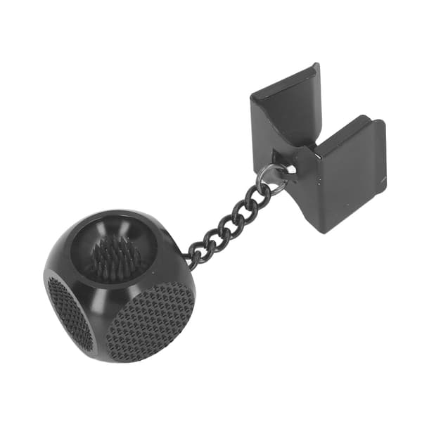 2-i-1 Kridtboksholder, Aluminiumslegering med Hulstanse til Billard/Pool Kø-spids, Sort