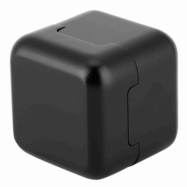 Bærbar kridtholder til billardkøspids, mini aluminium, med låg og magnet, sort