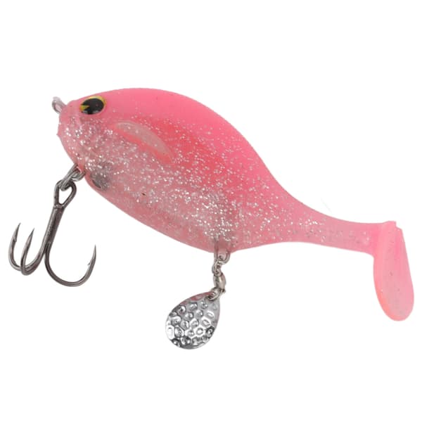 Blød PVC Fleksibel Lokkemad med Paillet til Hav og Floder, Pink Farve, 100mm