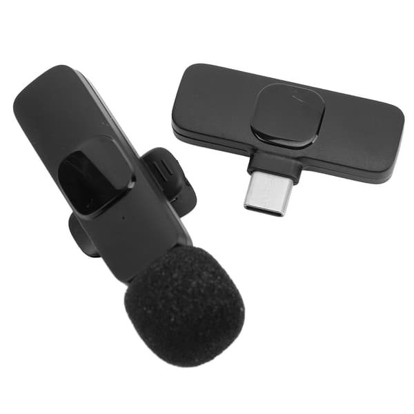 Trådløs Bluetooth Lavalier-mikrofon, Plug and Play, med støjreduktion til optagelse og livestreaming