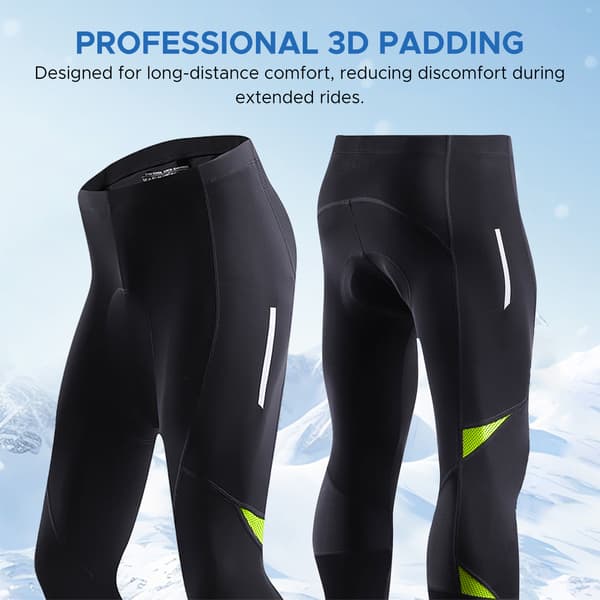 Cykelshorts til mænd med pelsisolering og 3D-skum til vinter-mountainbiking