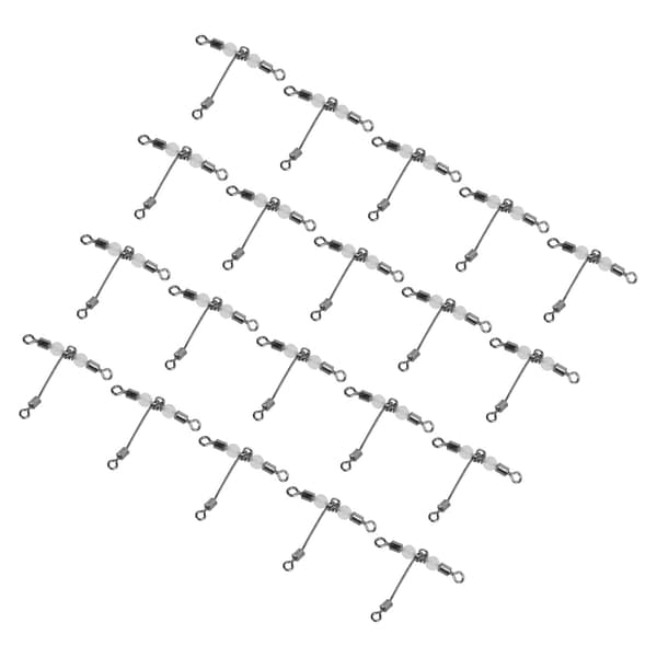 20 stk. 3-vejs T-formet roterende lys med perler, rustfrit stål, kobberfinish til fiskeri