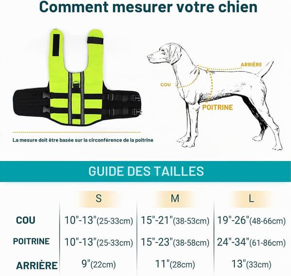 Bærbar hunderedningsvest, kæledyrsredningsvest med refleksbånd til små hunde - Lille